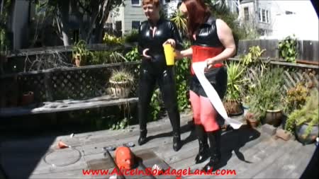 Alice In BondageLand - FemDom Fetish Movies - Sissy Shower Puddles Wetting Femdom Mistress Outdoor Latex Bdsm